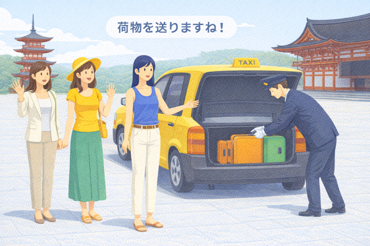 観光地で降りて、荷物はタクシーにお任せ！