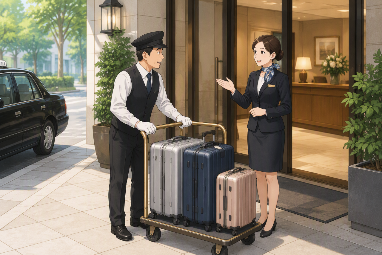 タクシーがホテルへお届けします