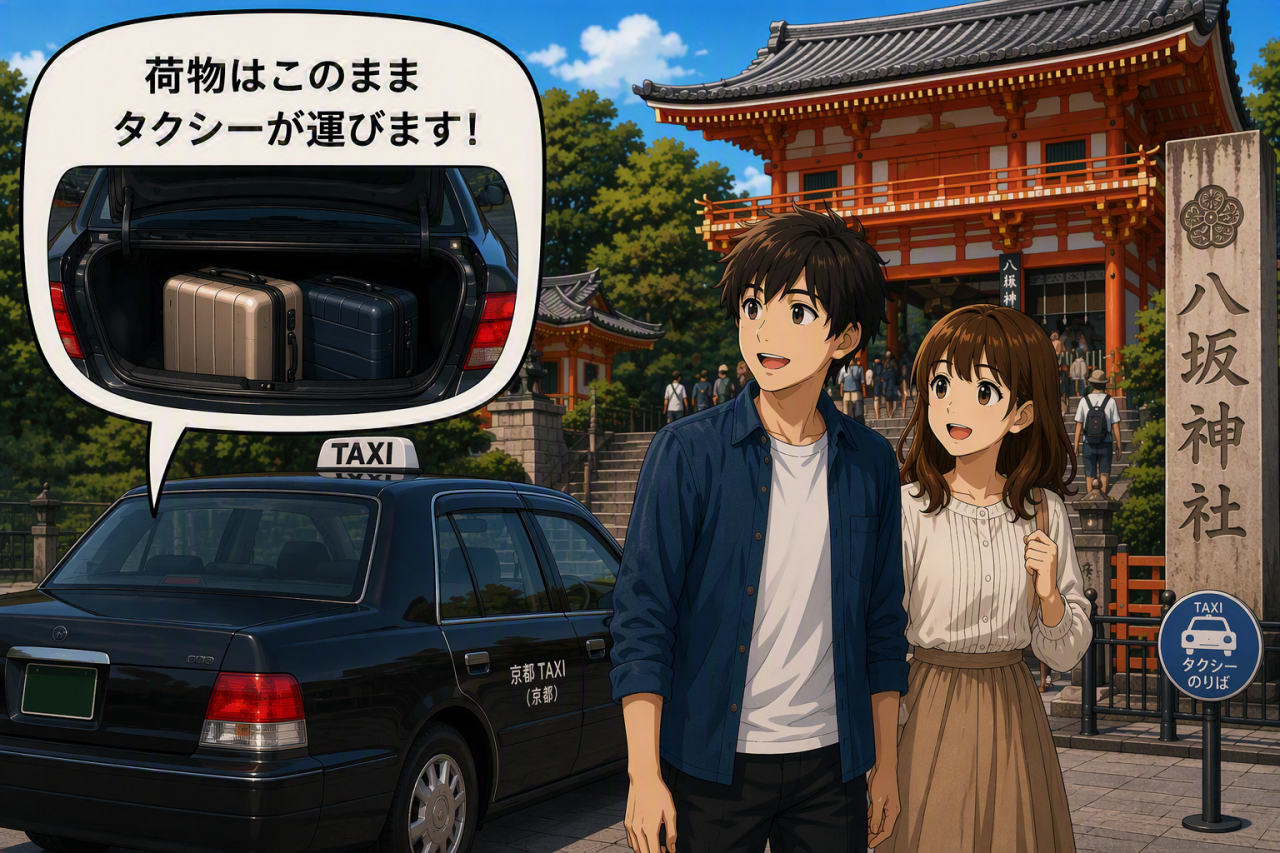 タクシーを降りた後に、そのまま運ぶ